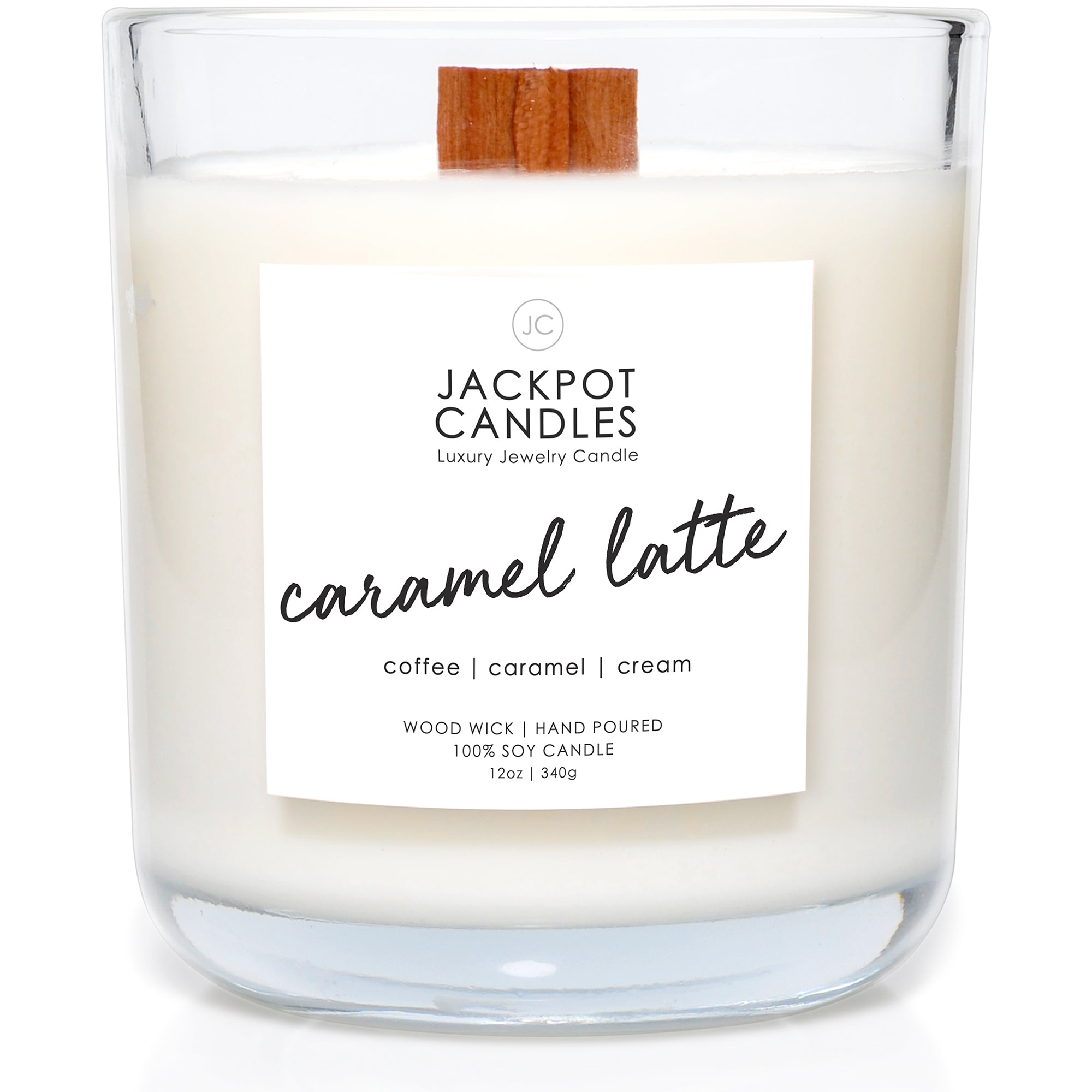 Caramel Coffee Latte Wooden Wick Candle