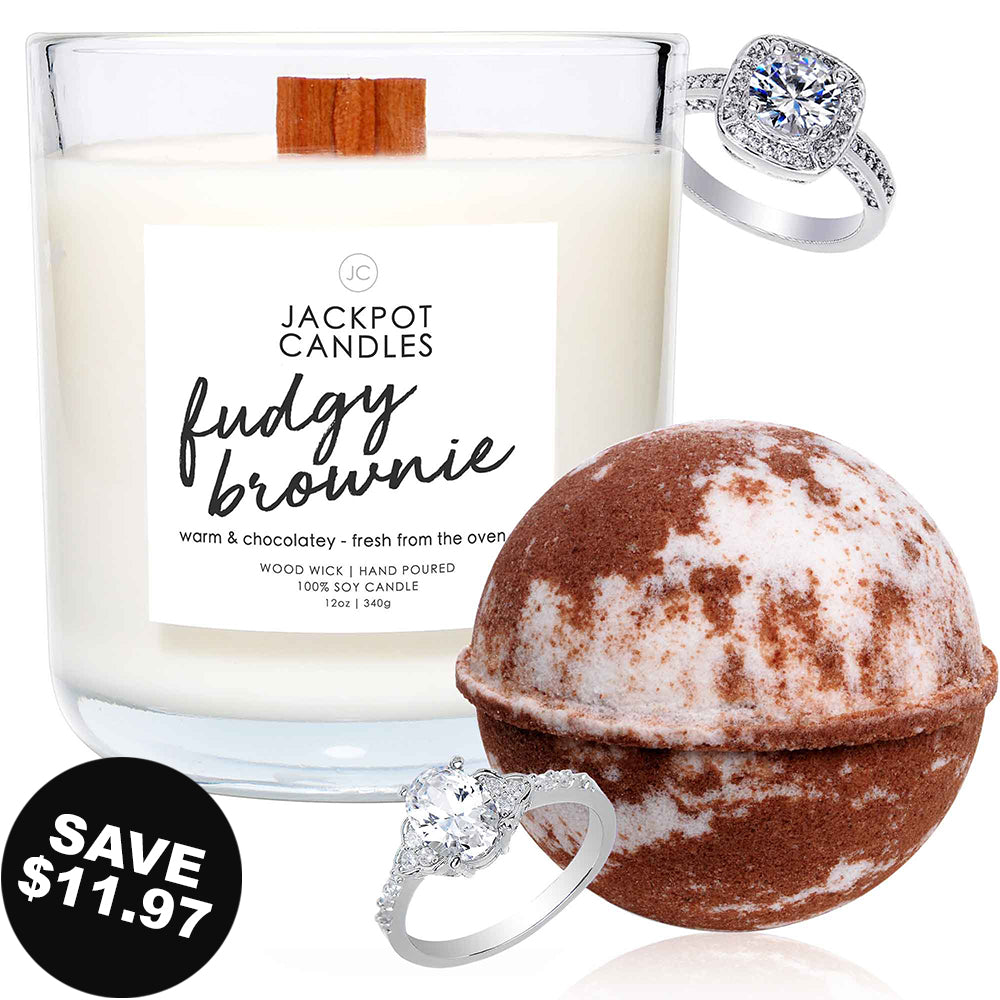 Chocolate Dreams Wooden Wick Candle & Bath Bomb Gift Set