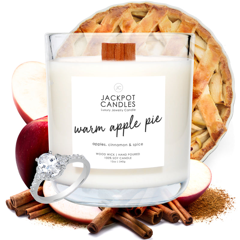 Warm Apple Pie Wooden Wick Candle Jackpot Candles