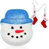 Snowman Bath Bomb Blue Hat with Customizable Christmas Stocking