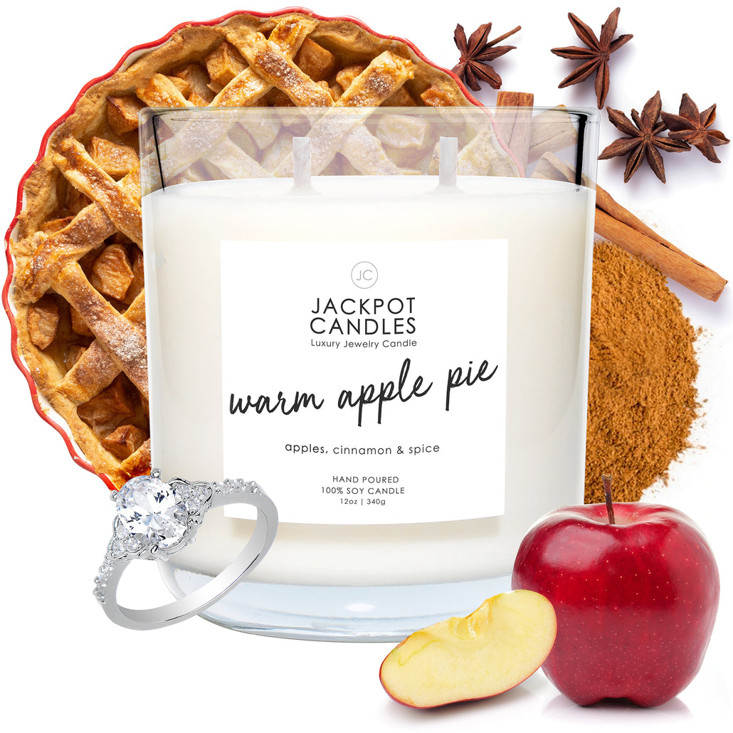 Warm Apple Pie Candle with Jewelry Ring