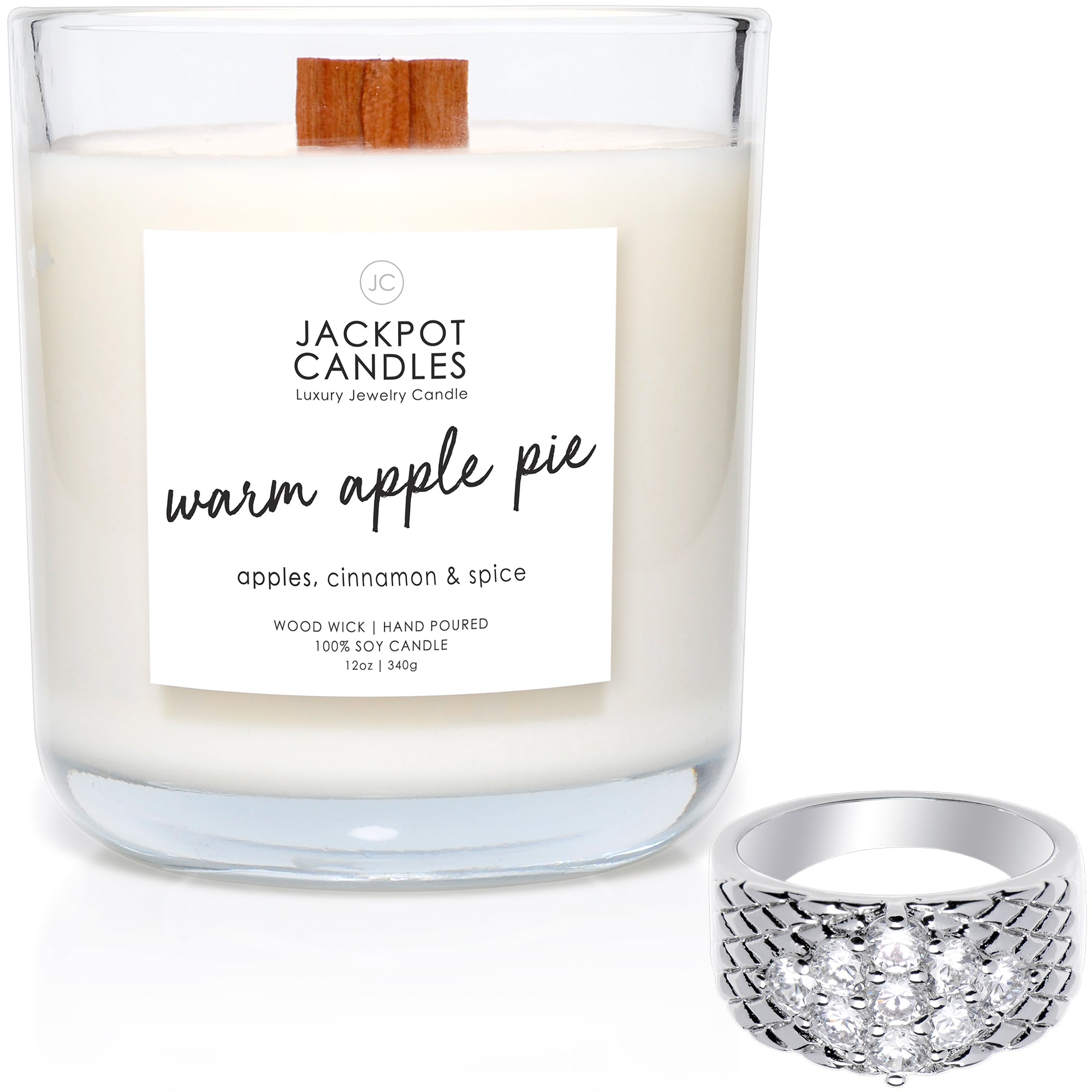 Warm Apple Pie Wooden Wick Candle