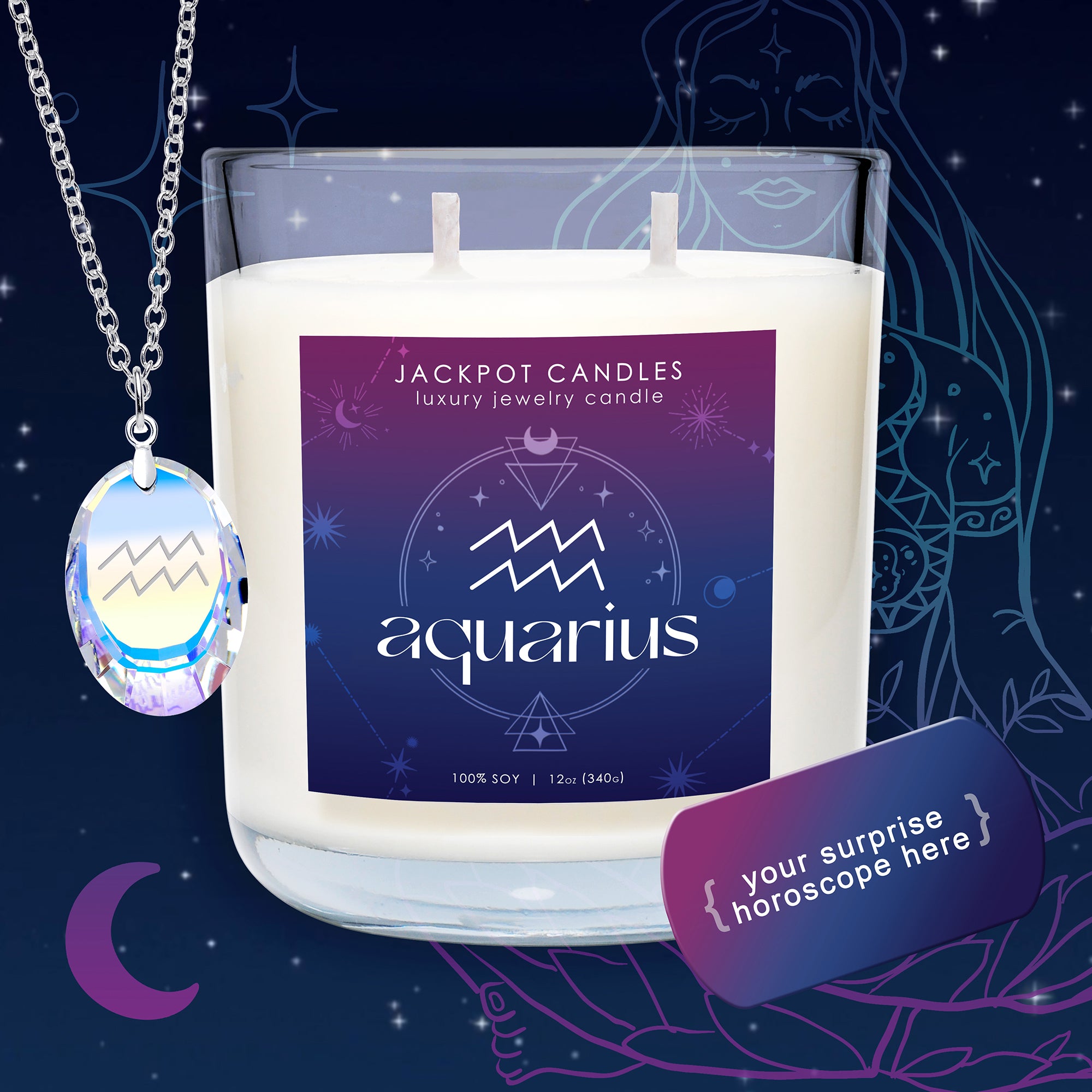 Surprise Horoscope Zodiac Candle Aquarius