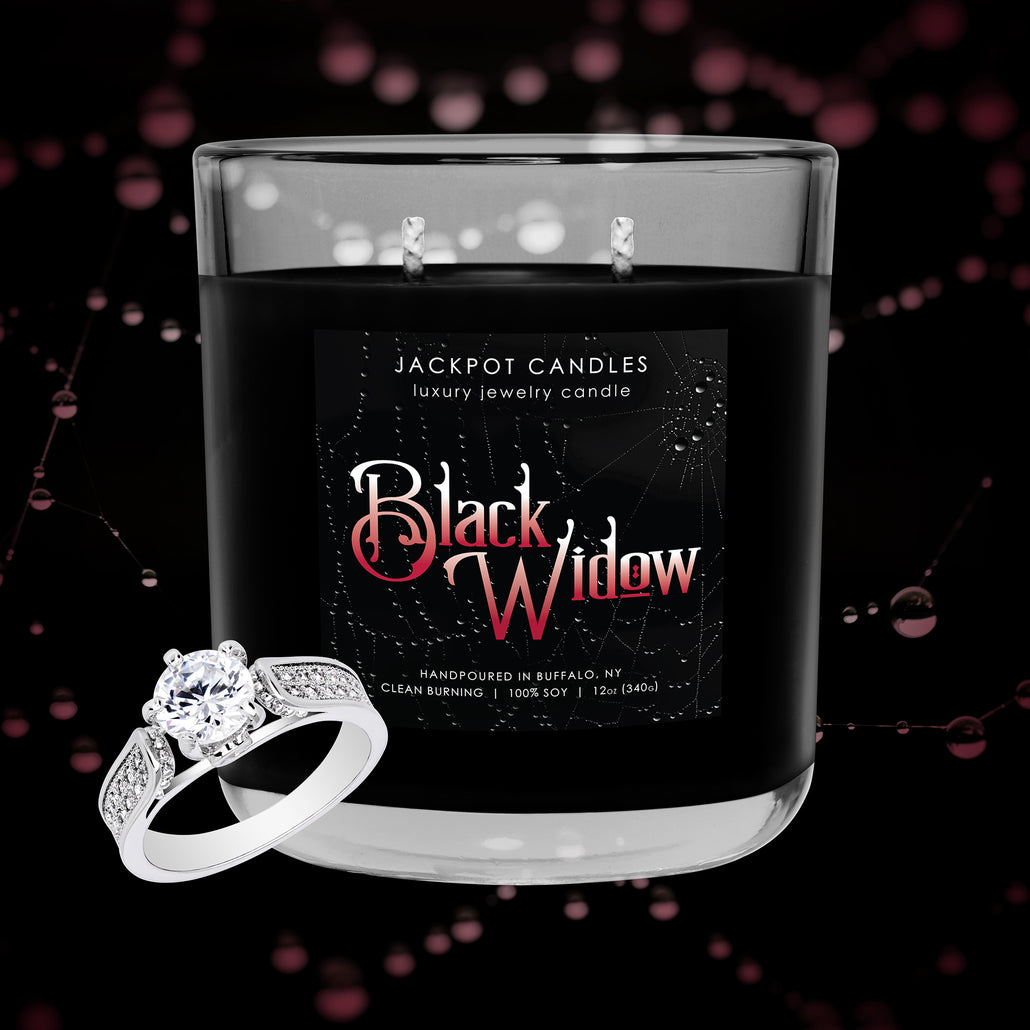Black Widow Double Wick Jewelry Ring Candle