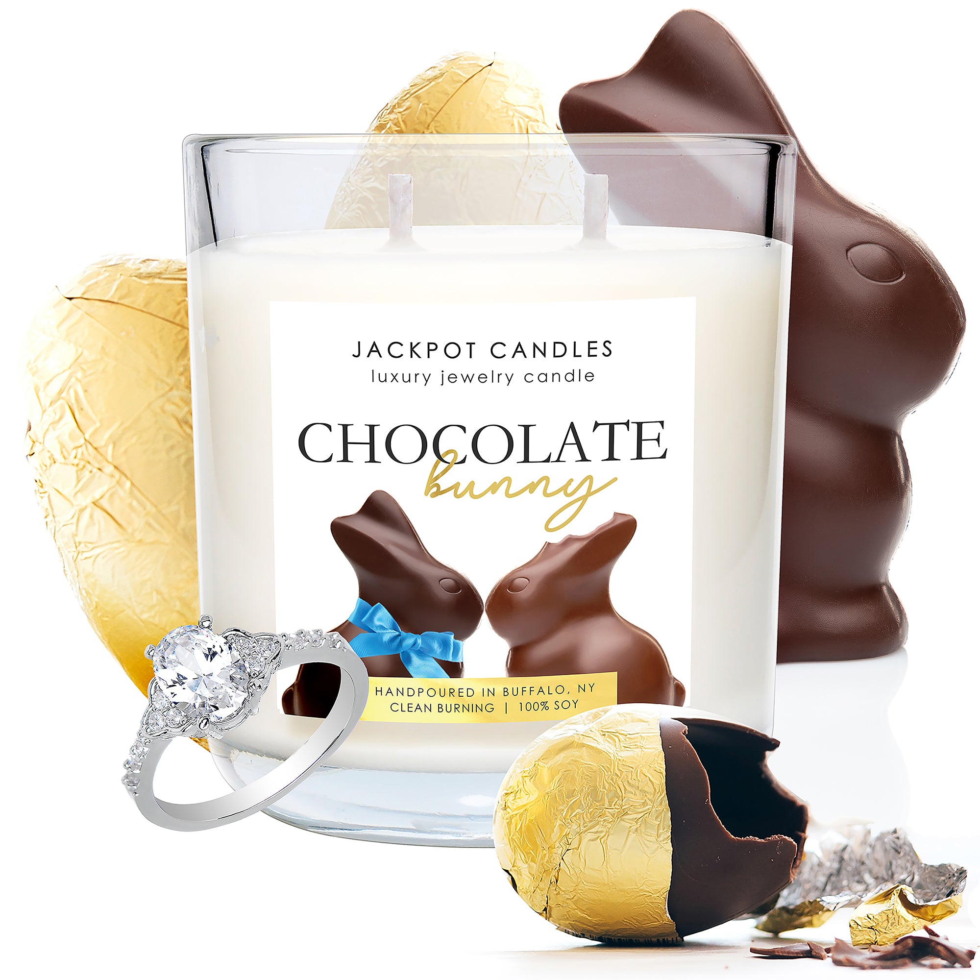 Chocolate Bunny Double Wick Candle