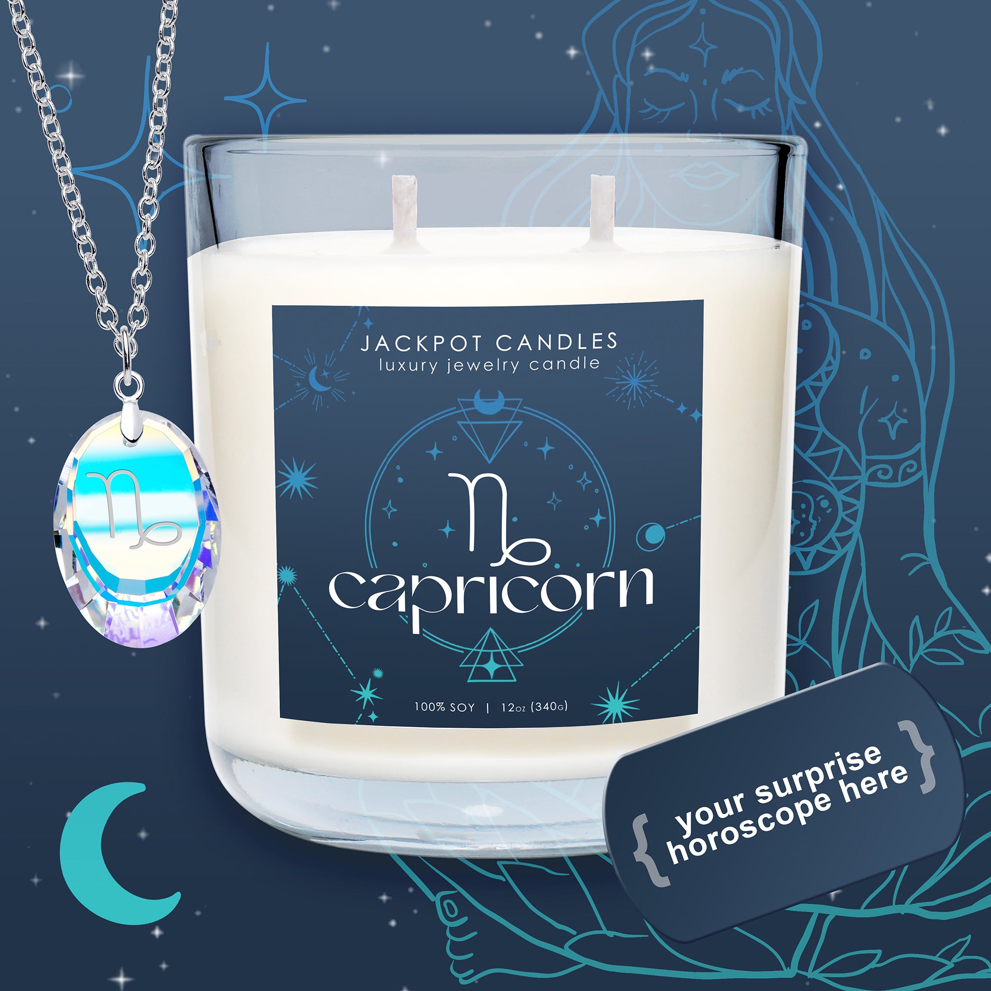 Capricorn Zodiac Necklace Candle Zodiac Capricorn Crystal Candle
