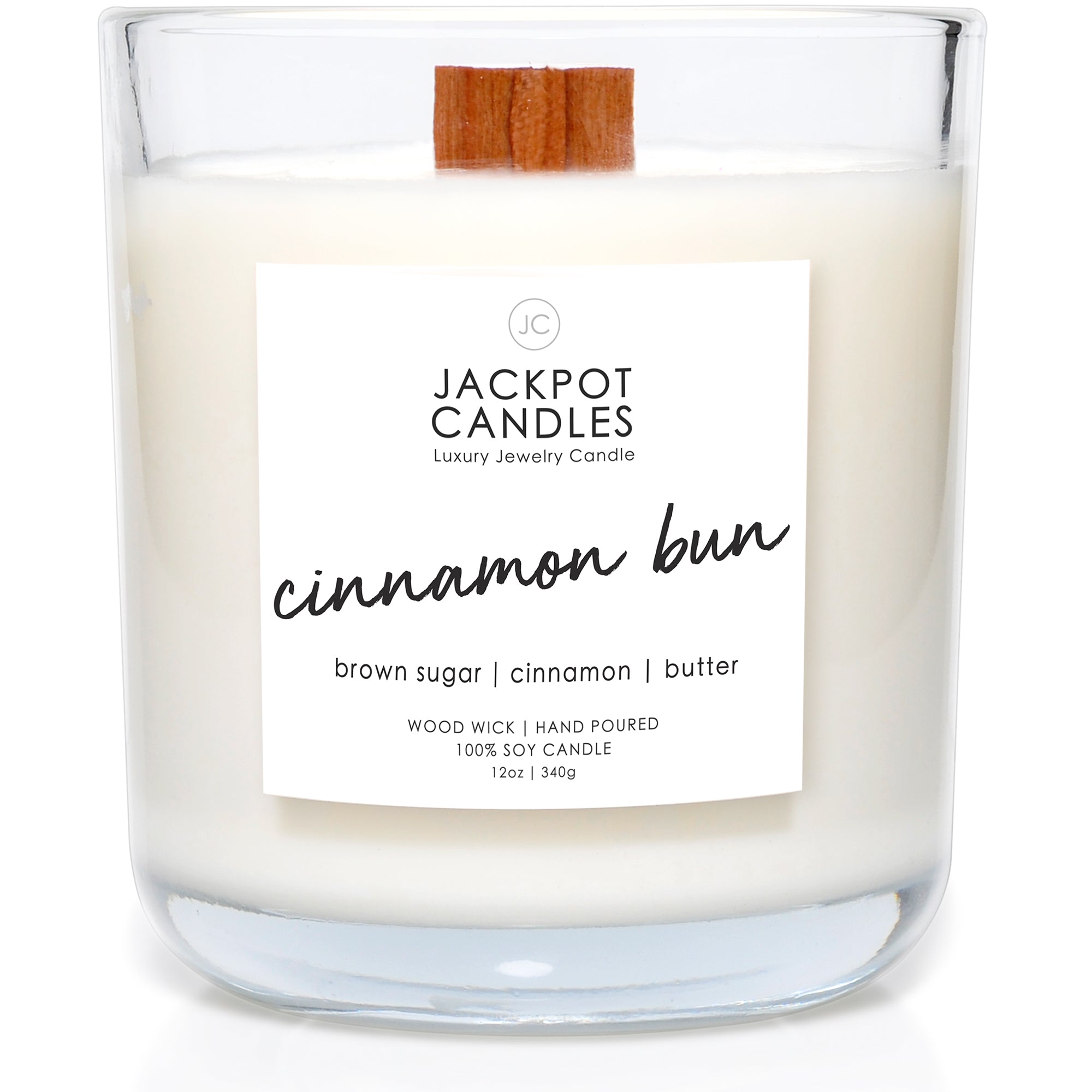 Cinnamon Bun Wooden Wick Candle