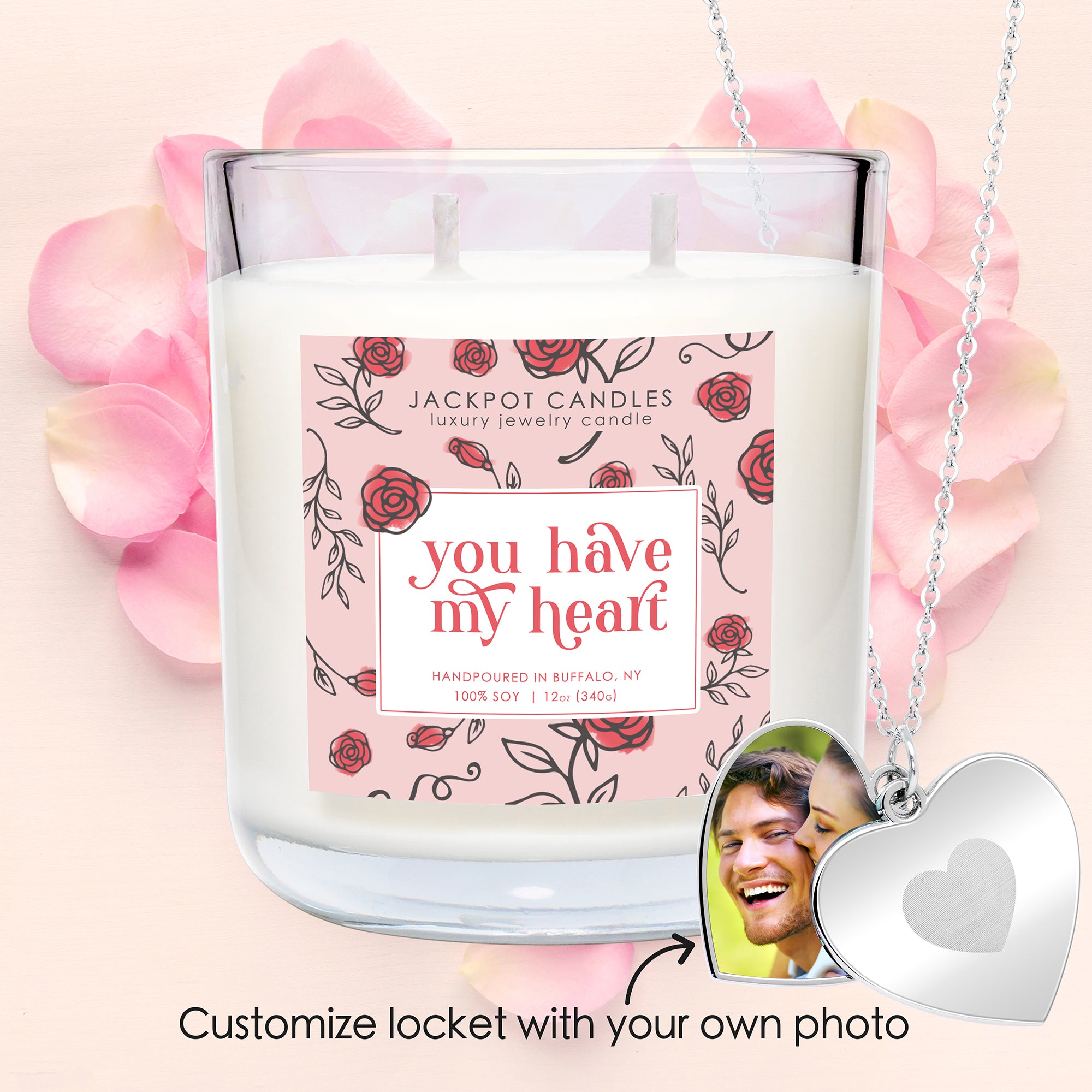 Custom Photo You Have My Heart Candle