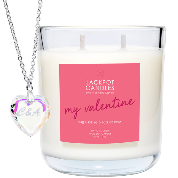 Limited Edition My Valentine Candle with Personalized Swarovski Heart