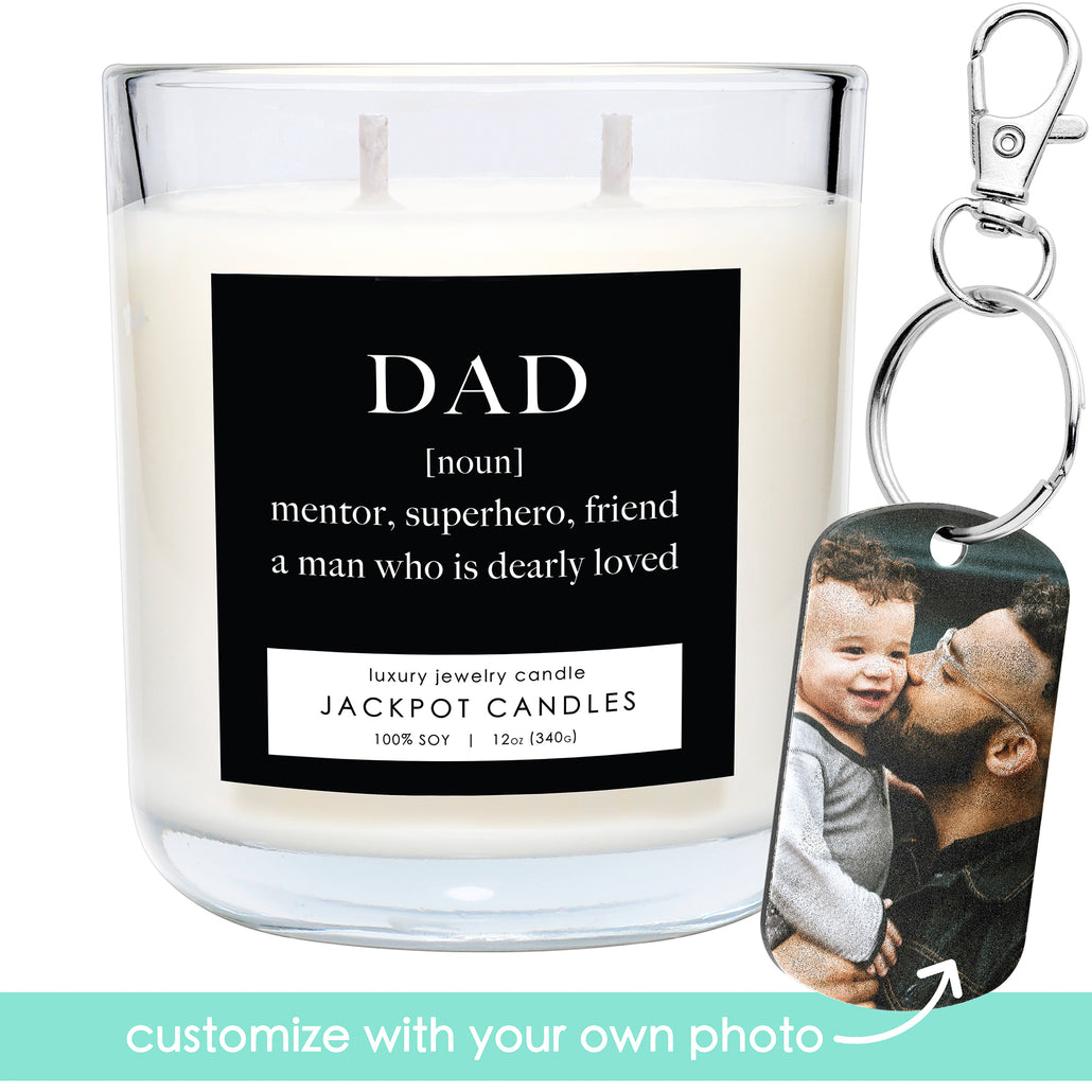 Custom Keychain Photo Personalized Candle for Fathers Day