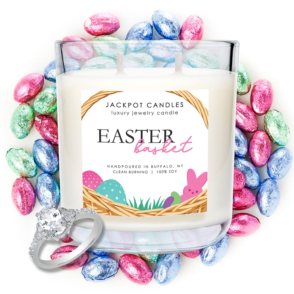 Easter Basket Double Wick Jewelry Ring Candle