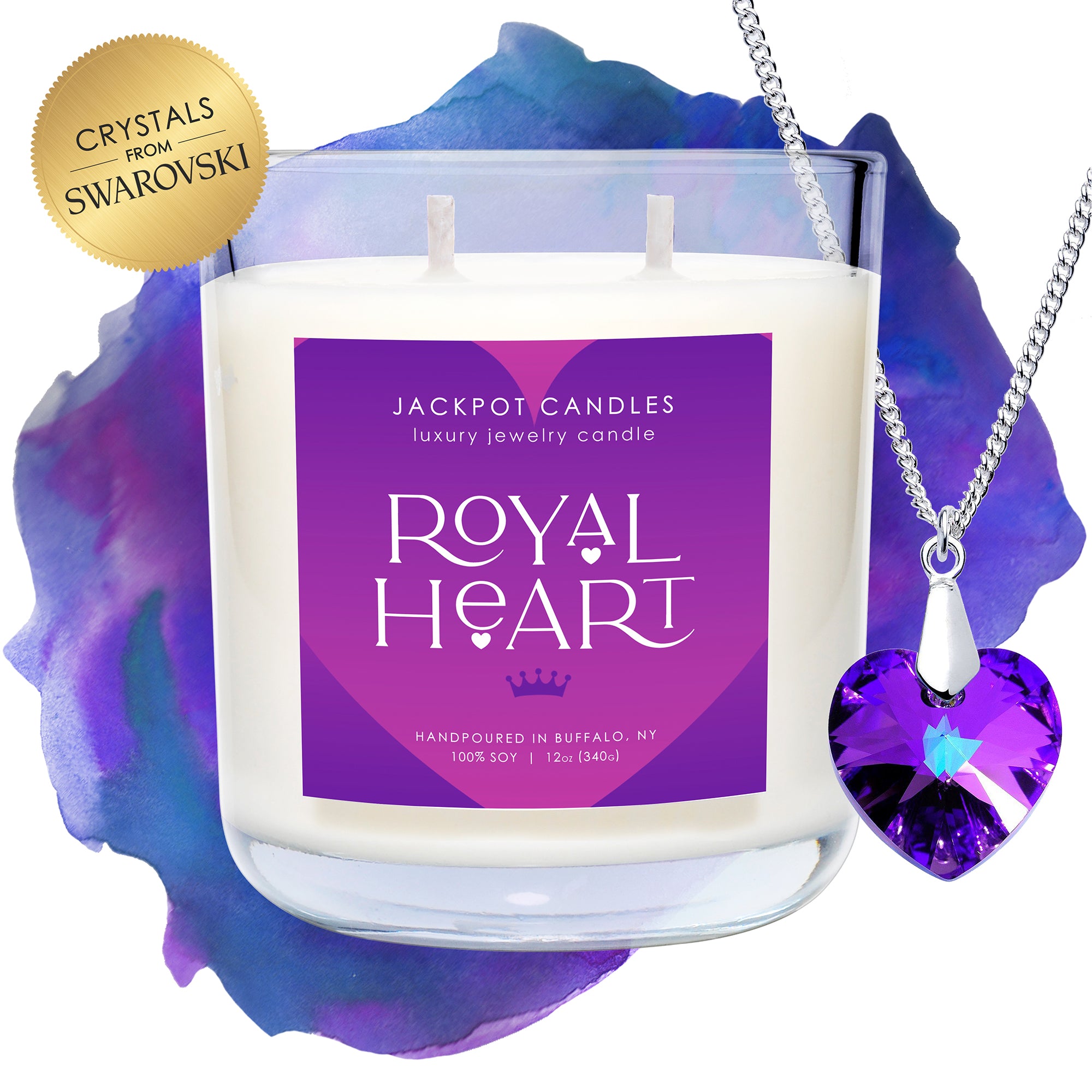 Royal Heart Candle Created with Swarovksi Cyrstals Jackpot Candles - Main Image