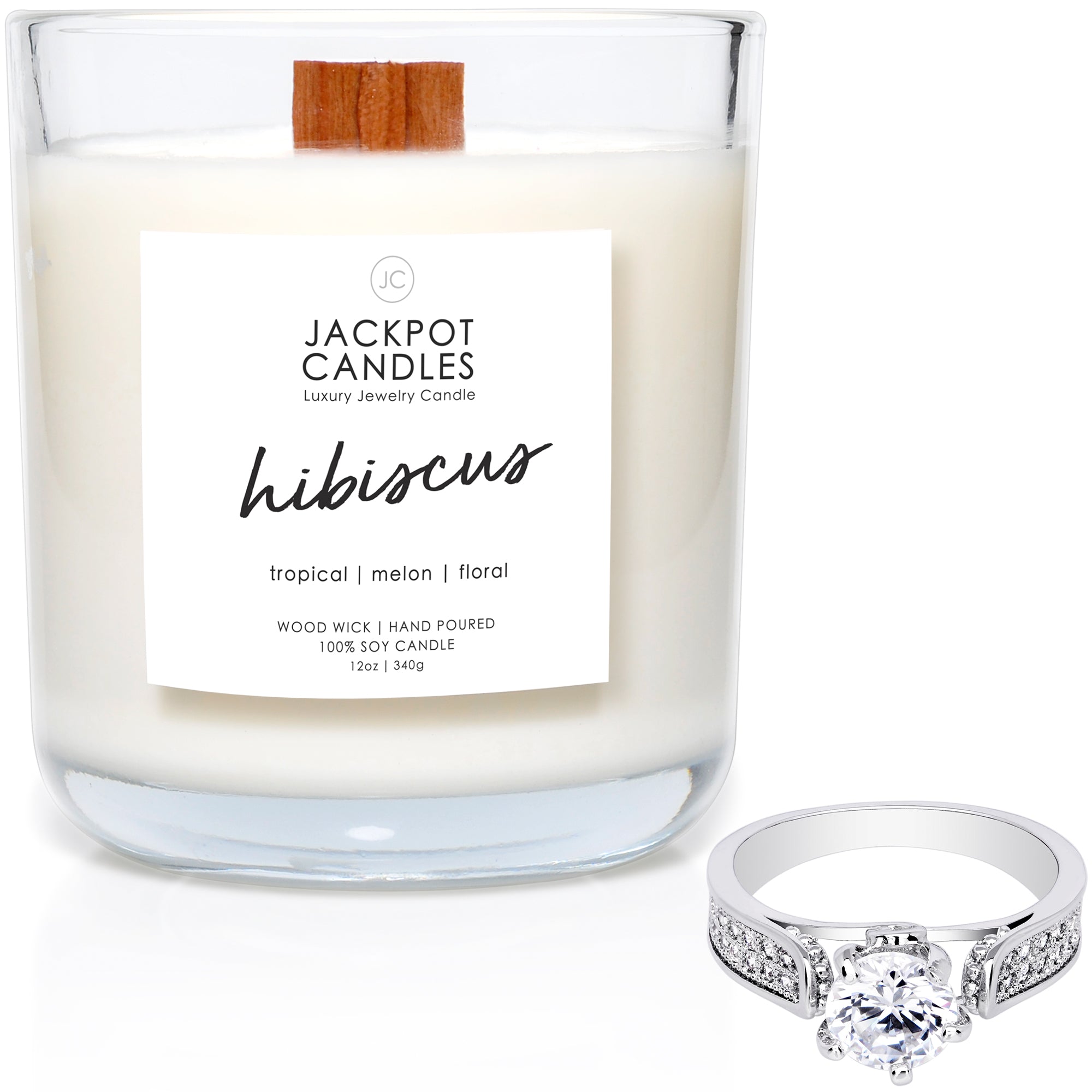 Hibiscus Wooden Wick Candle