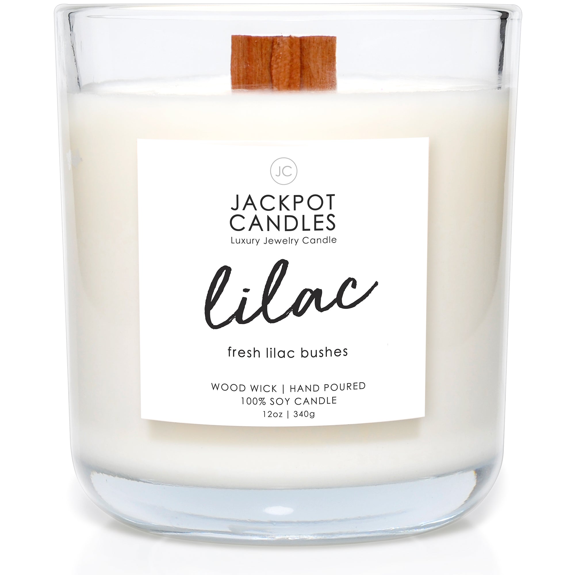 Lilac Wooden Wick Candle - Jackpot Candles