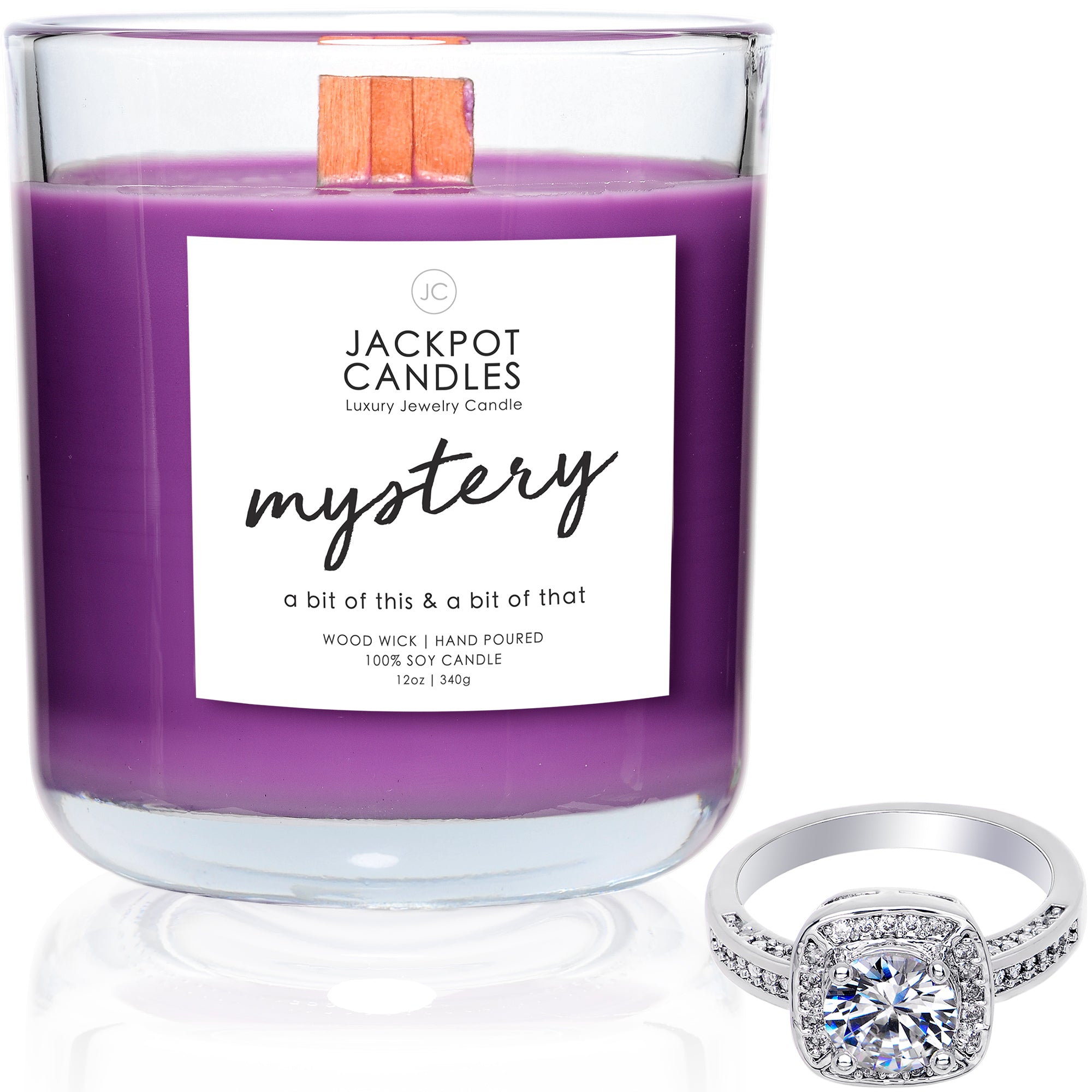 Jackpot Jewelry Candles Mystery Wooden Wick Candle - Main Image
