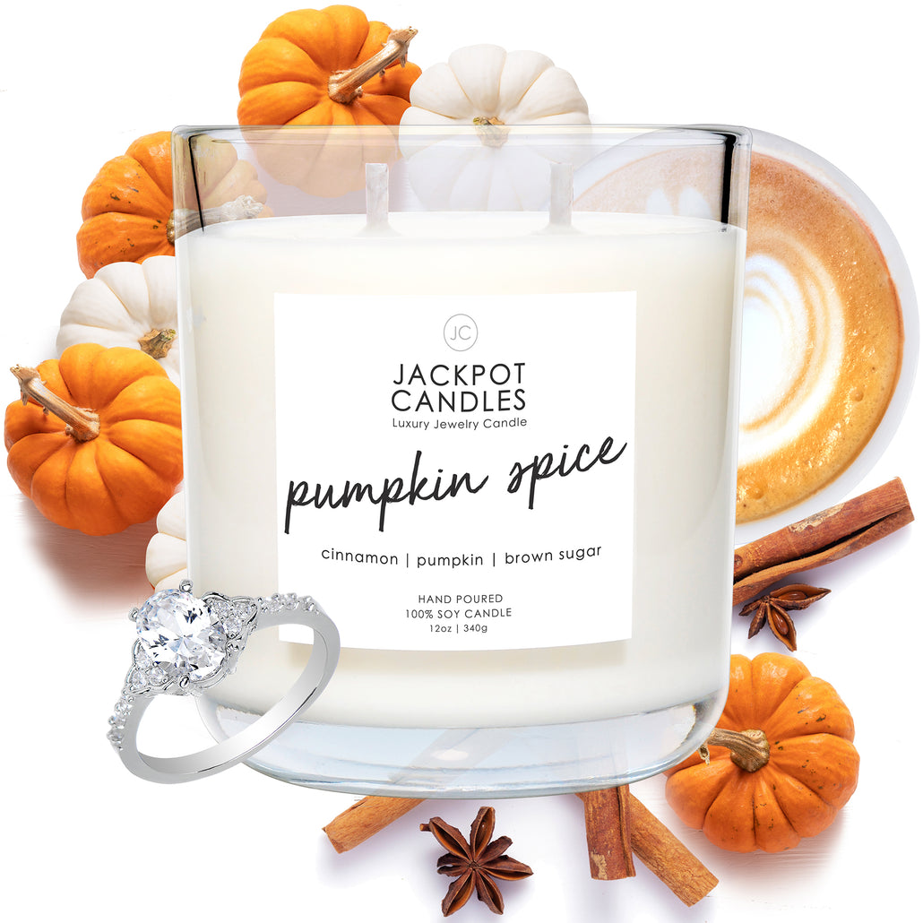 Pumpkin Spice Candle with Jewelry Ring