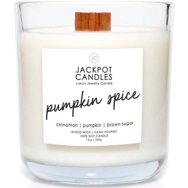 Pumpkin Spice Wooden Wick Candle Jackpot Candles