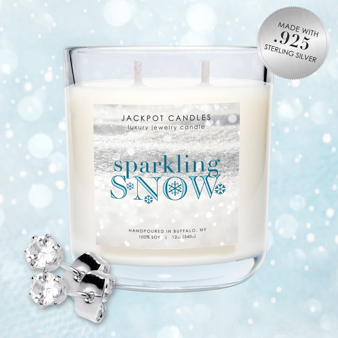Sparkling Snow Candle with Earrings