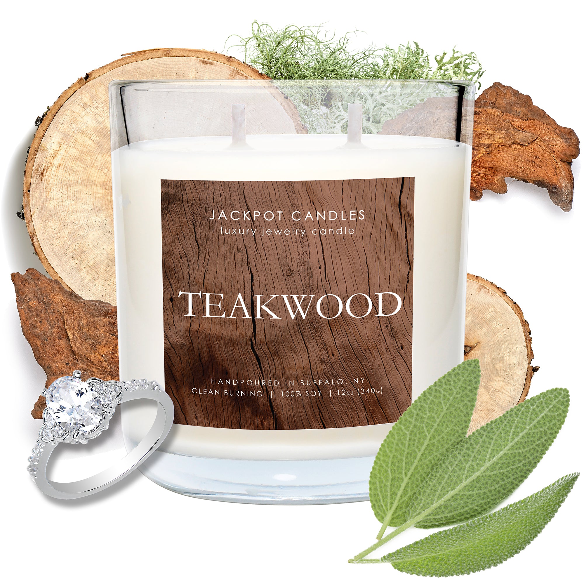 Teakwood Double Wick Candle