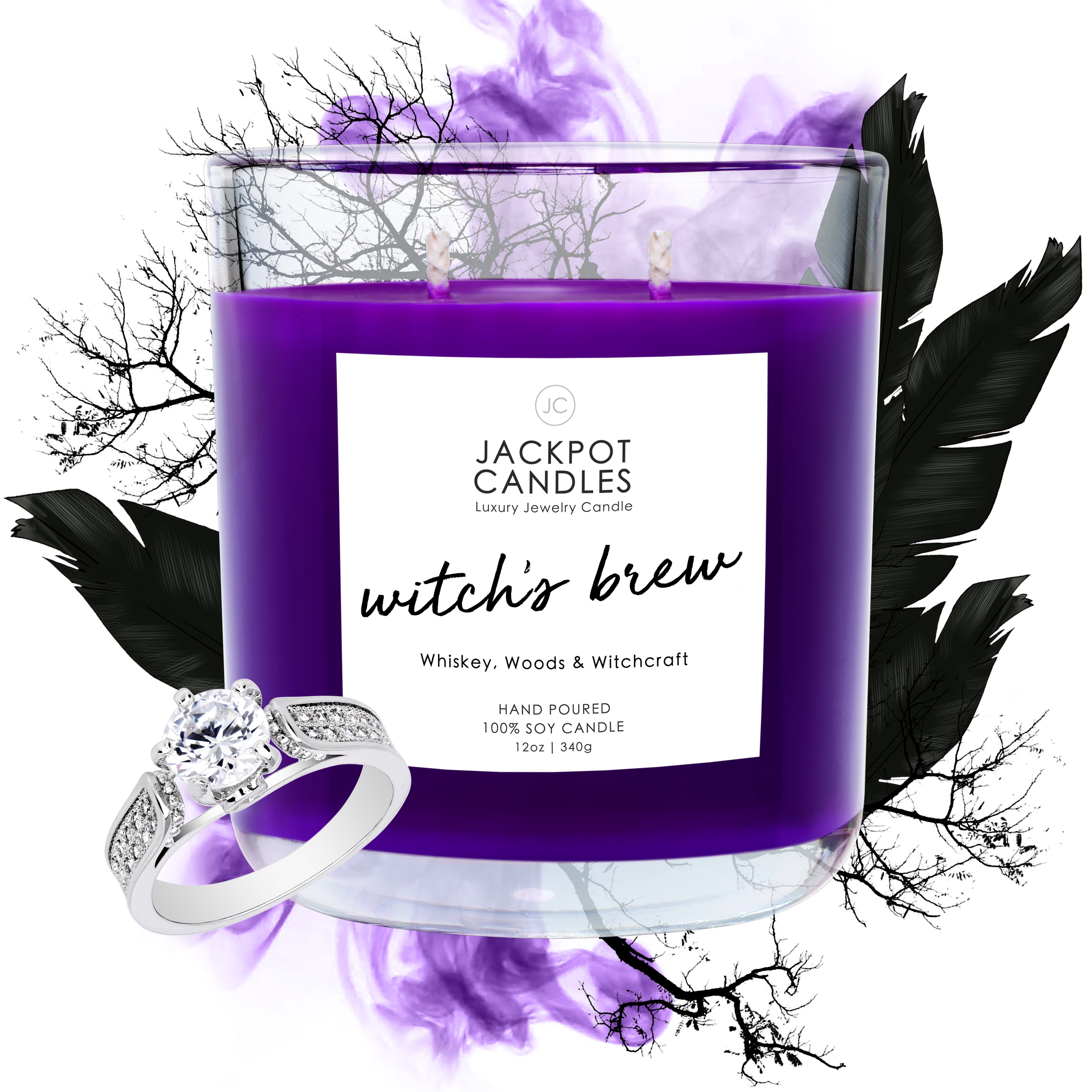 Caramel Latte Jackpot Jewelry Candles Lilac Candle With Surprise