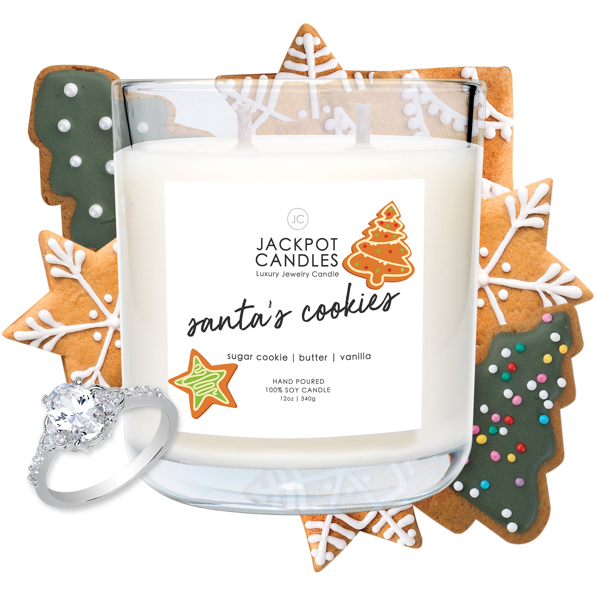 Yankee Candle Santa's Cookies — Magical Christmas Morning Collection —  Iconic Original Glass Jar Candle — Large - 22oz - 110 Hours Burn Time