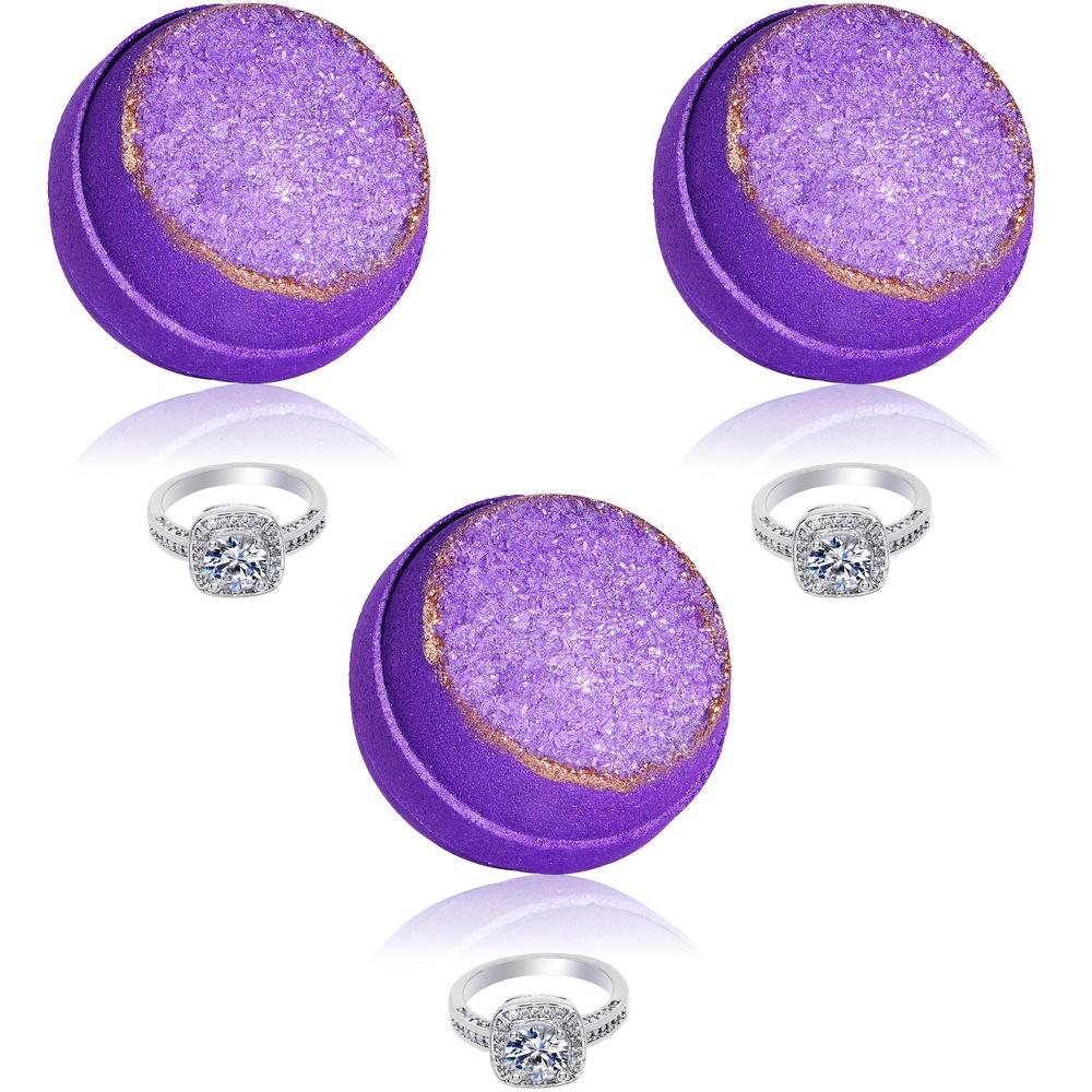 Purple Amethyst Geode Bath Bomb 3 Pack Gift Set