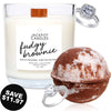 Chocolate Dreams Wooden Wick Candle &amp; Bath Bomb Gift Set
