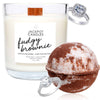Chocolate Dreams Wooden Wick Candle &amp; Bath Bomb Gift Set