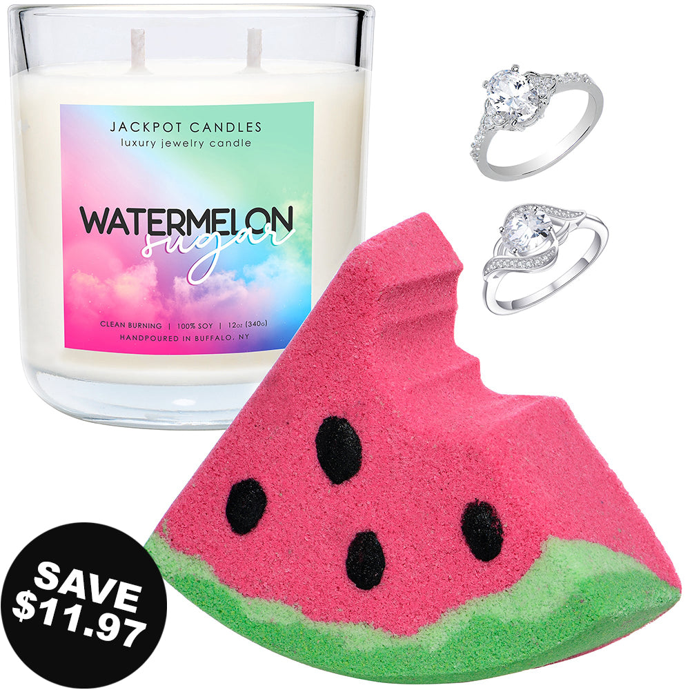 Watermelon Sugar Candle & Bath Bomb Gift Set