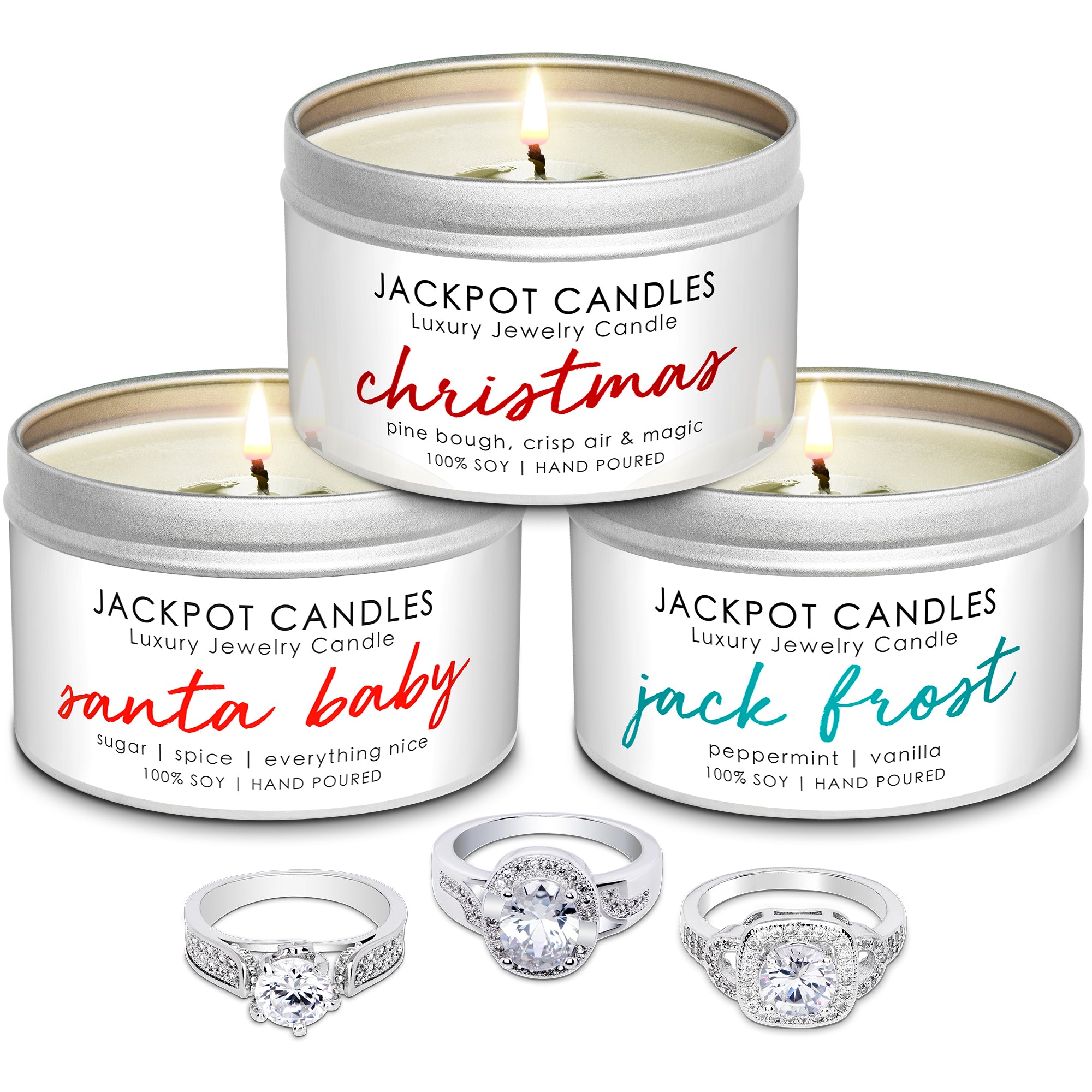 Christmas Candles 3-Pack Candle Travel Tin Gift Set