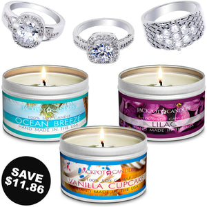 Floral Romance 3-Pack Candle Travel Tin Gift Set - Jackpot Candles