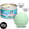 Mermaid Daydream Candle Travel Tin &amp; Bath Bomb Gift Set