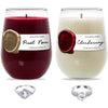 Wine Lovers Red and White Wine Glass Candle Gift Set