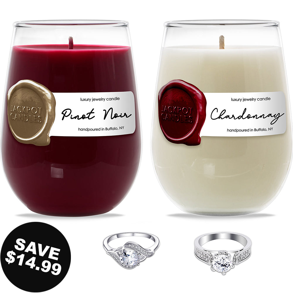 Wine Lovers Red and White Wine Glass Candle Gift Set 6