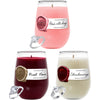 Wine Lovers Red White and Rose Wine Glass Candle Gift Set