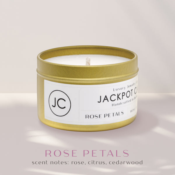 No2 Luxe Collection Travel Tin Rose Petals Candle - Jackpot Candles