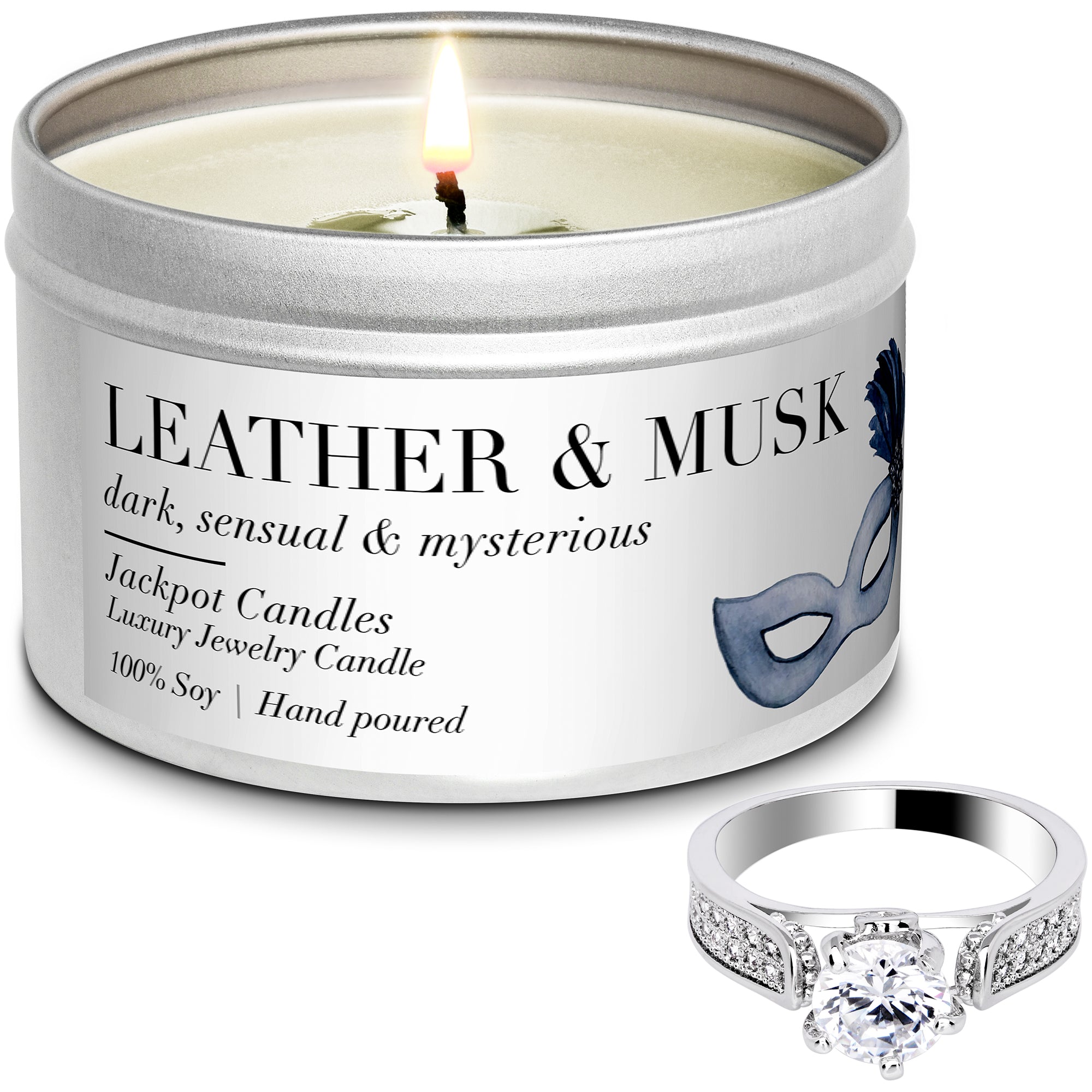 Leather and Musk  Candle Travel Tin