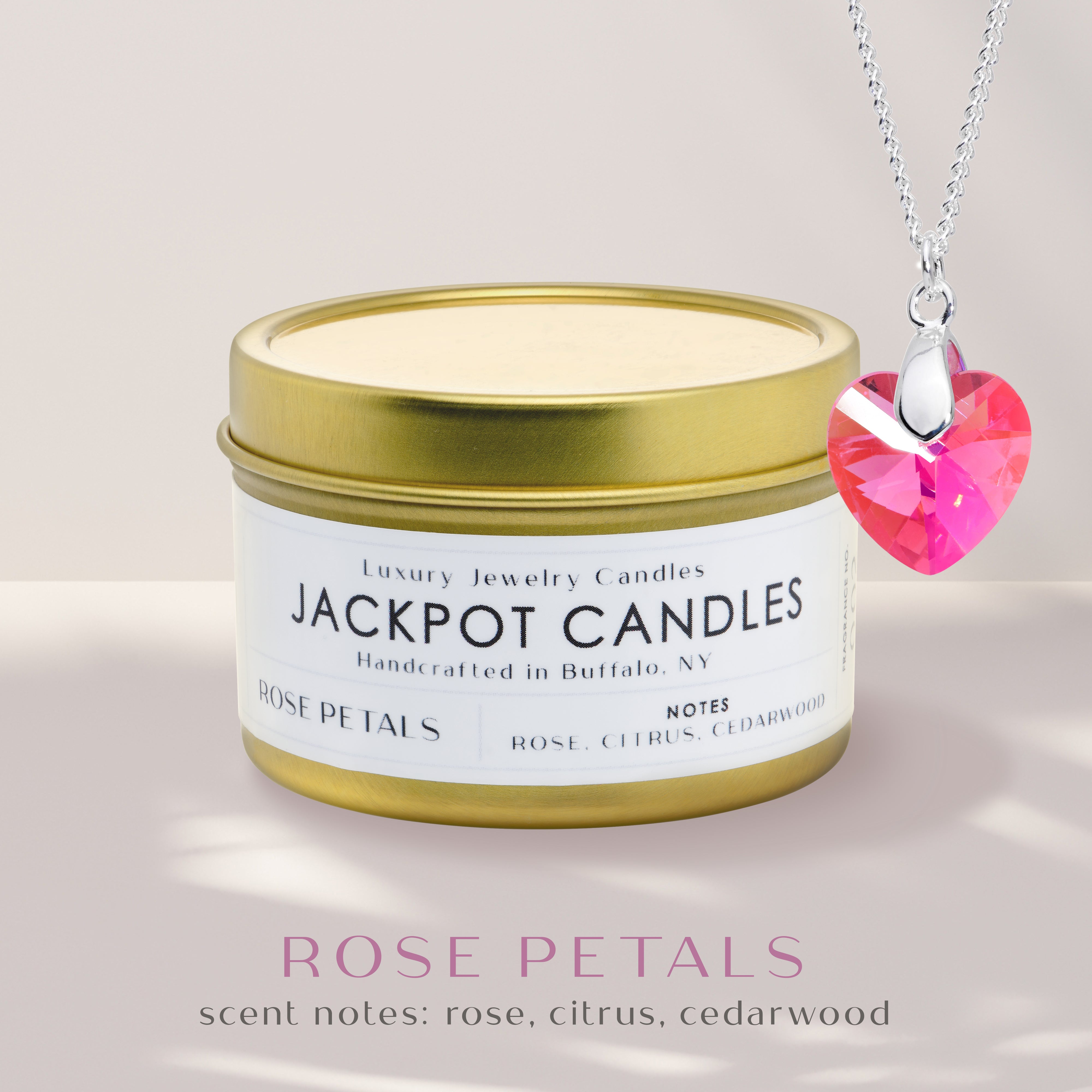 candle✣candle 　no2 No2 Luxe Collection Travel Tin Rose Petals Candle - Jackpot Candles