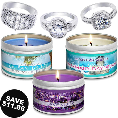 Floral Romance 3-Pack Candle Travel Tin Gift Set - Jackpot Candles